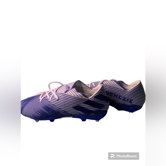 NWT Adidas Nemiziz 19.2 FG Soccer Cleats Color: White/ Royal Blue Men’s Size 12 - Picture 10 of 11